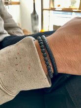 Laden Sie das Bild in den Galerie-Viewer, Pulsera Hombre Doble Gems Omamori Joyas