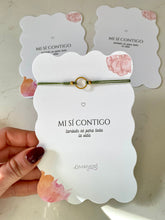 Cargar imagen en el visor de la galería, Pack Pulsera de boda en tarjetón Mi sí contigo Omamori Joyas