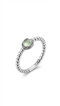 Cargar imagen en el visor de la galería, Anillo plata bolitas piedra natural calcedonia Omamori