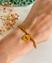 Load image into Gallery viewer, Pulsera bolitas medalla grabada