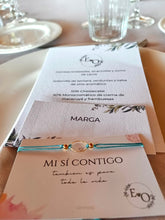 Laden Sie das Bild in den Galerie-Viewer, Pack Pulseras Detalle de boda con mensaje Mi sí contigo Omamori Joyas