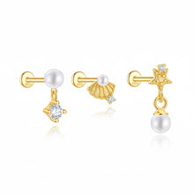 Cargar imagen en el visor de la galería, Pack Piercings Perla Mar Omamori Joyas