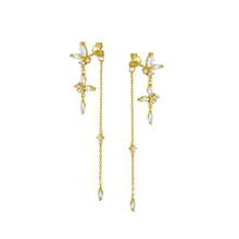Cargar imagen en el visor de la galería, Pendientes doble cadena butterfly