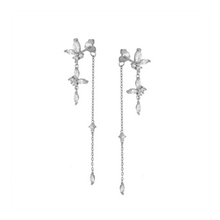 Cargar imagen en el visor de la galería, Pendientes doble cadena butterfly