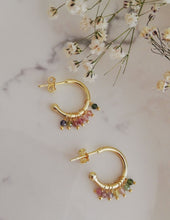Cargar imagen en el visor de la galería, Aros Bali con Turmalinas Omamori Joyas