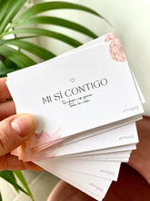 Load image into Gallery viewer, Tarjeta con mensaje “Mi sí contigo” Omamori Joyas