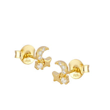 Laden Sie das Bild in den Galerie-Viewer, Pendientes Luna y estrella Omamori Joyas