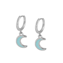 Cargar imagen en el visor de la galería, Aros lunas turquesa para niñas