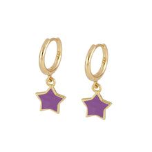 Laden Sie das Bild in den Galerie-Viewer, Aros estrellas lilas para niñas Omamori Joyas