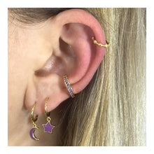 Cargar imagen en el visor de la galería, Aros estrellas lilas para niñas