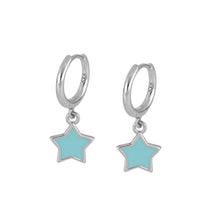 Charger l'image dans la galerie, Aros estrellas turquesa para niñas Omamori Joyas
