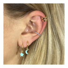 Cargar imagen en el visor de la galería, Aros lunas turquesa para niñas