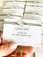 Pack Pulseras Detalle de boda con mensaje Gracias una vez más.. Omamori Joyas