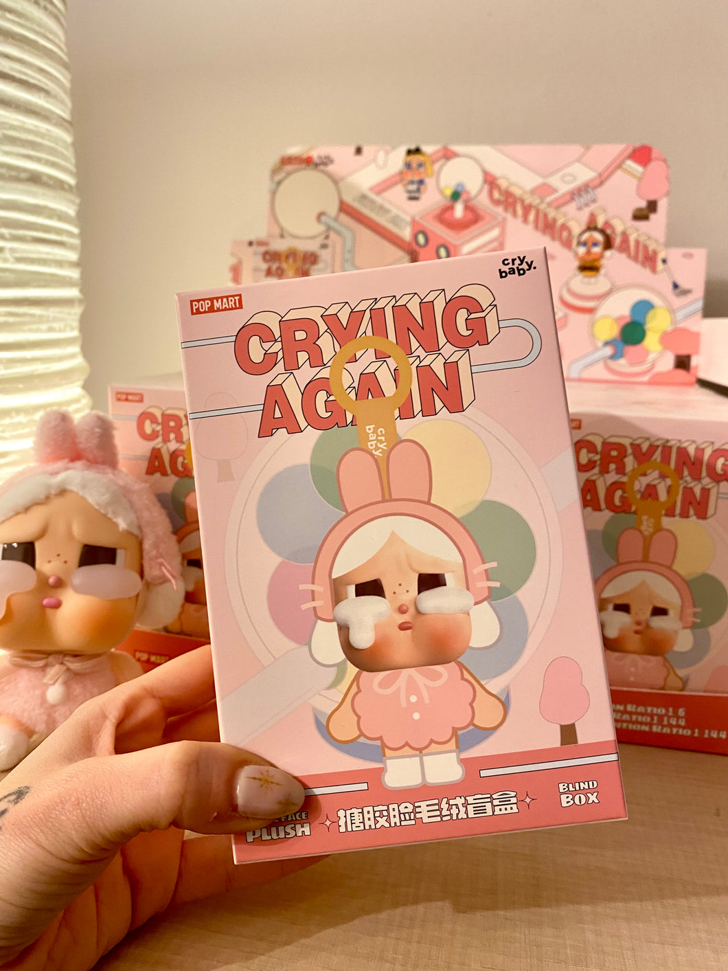 Caja sorpresa de POP MART CRYBABY Crying Again Series-Vinyl Face Plush