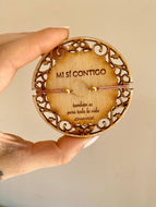 Unidad  Detalle de boda en madera Mi sí contigo y Pulser Omamori Joyas