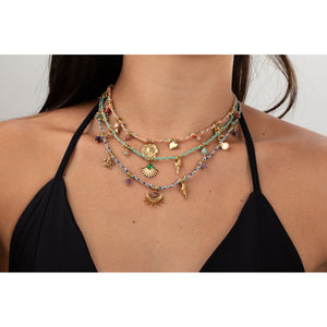Collar boho Amatista Ojo turco