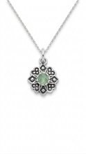 Cargar imagen en el visor de la galería, Colgante Flor calcedonia verde agua Omamori Joyas
